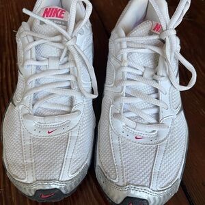 Nike White and Pink Running Shoes
